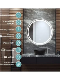 LED-Spiegel in Silber