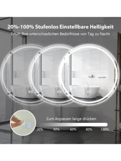 LED-Spiegel in Silber