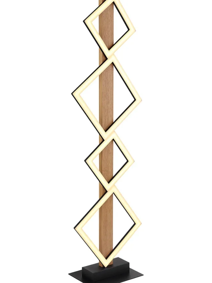 LED-Standleuchte "Dustin" in Schwarz/ Hellbraun - (L)30,7 x (B)18 x (H)103 cm