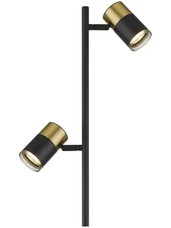 LED-Standleuchte in Schwarz/ Kupfer - (H)154 cm