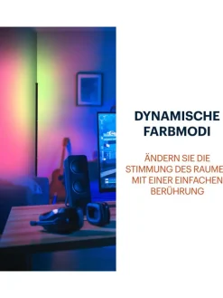 LED-Standleuchte in Schwarz - (B)43 x (H)140 cm