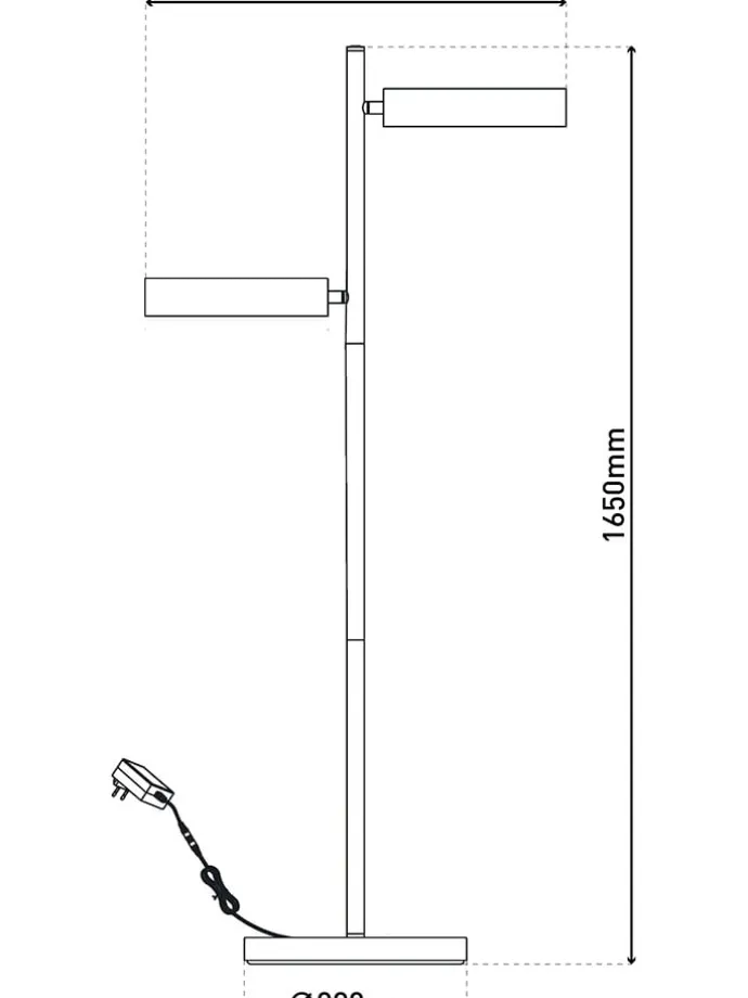 LED-Standleuchte "Tassa" in Hellbraun/ Schwarz - EEK F (A bis G)