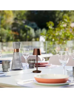 LED-Tischleuchte in Braun - (H)20 x Ø 7,5 cm