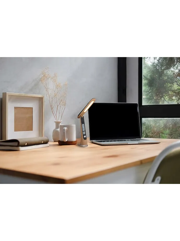 LED-Tischleuchte "Averie" in Helllbraun - (B)24,5 x (H)31,4 x (T)5,7 cm