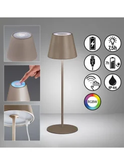 LED-Tischleuchte "Cosenza" in Hellbraun - (H)38 x Ø 12 cm