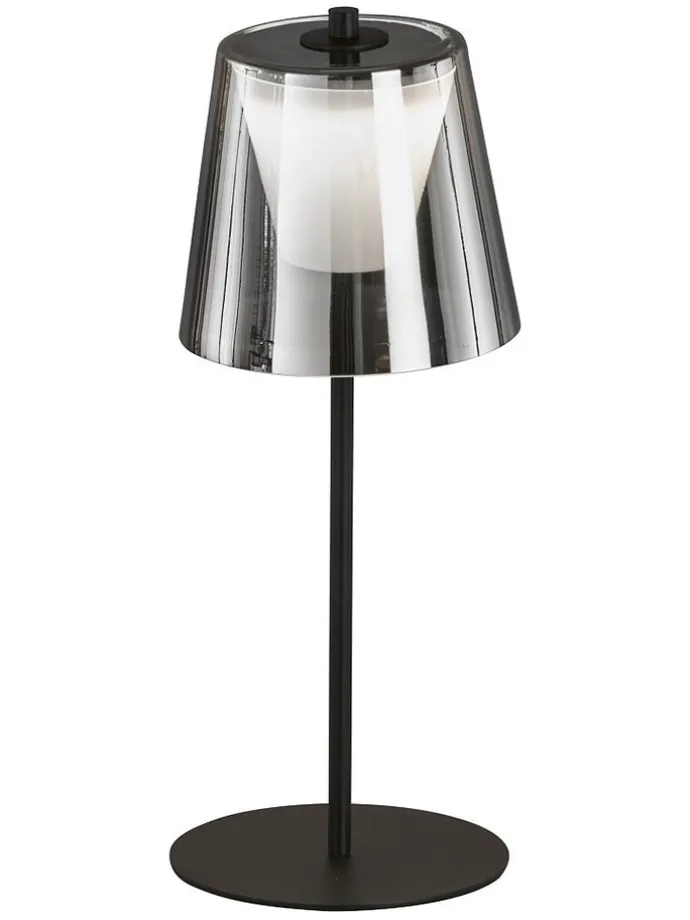 LED-Tischleuchte "Marbella" in Schwarz - (H)35 x Ø 14 cm