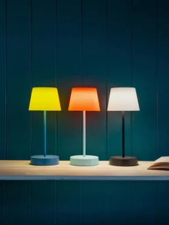 LED-Tischleuchte "Oscar" in Gelb/ Petrol - (H)33,5 x Ø 14,5 cm