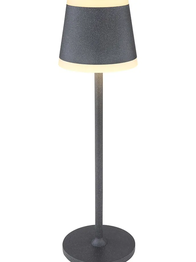 LED-Tischleuchte "Ridley" in Anthrazit - (H)38,5 x Ø 11 cm