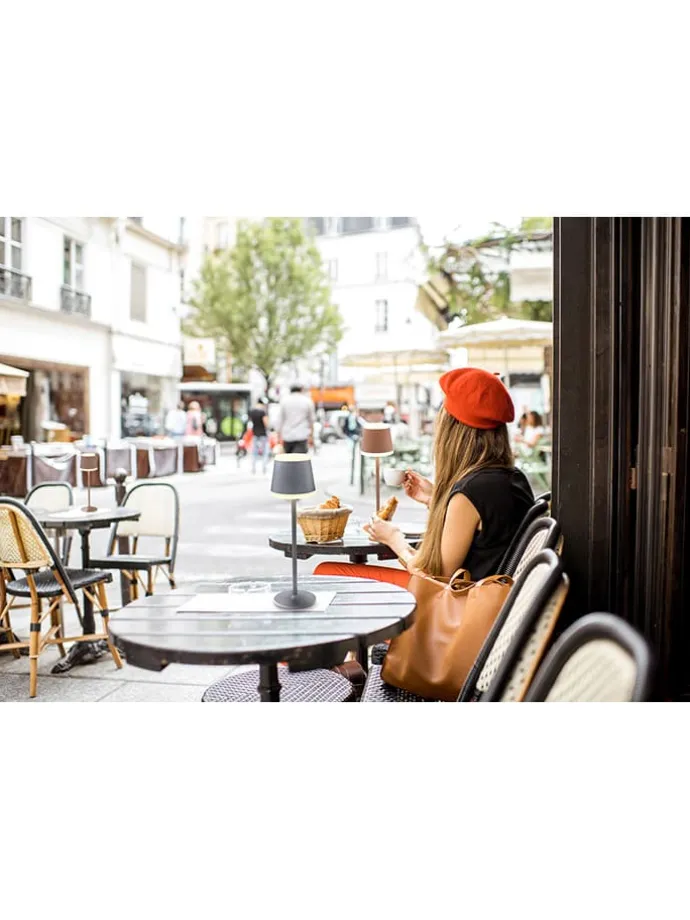 LED-Tischleuchte "Ridley" in Anthrazit - (H)38,5 x Ø 11 cm