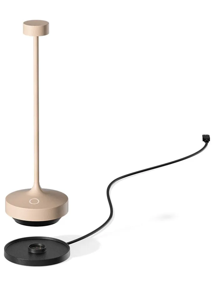 LED-Tischleuchte "Ruby" in Creme - (H)22 x Ø 7,5 cm