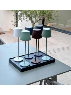 LED-Tischleuchten-Indunktionstablett in Schwarz - (B)47 x (H)29 x (T)4,1 cm