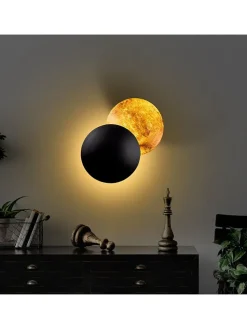 LED-Wandleuchte in Schwarz - (B)25 x (H)25 cm