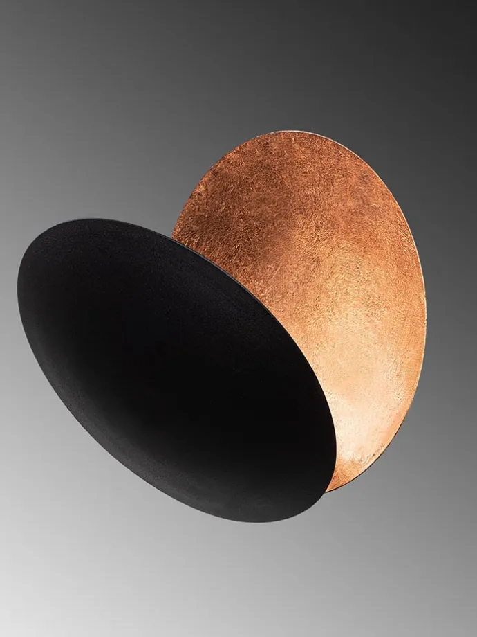 LED-Wandleuchte in Schwarz - (B)25 x (H)25 cm