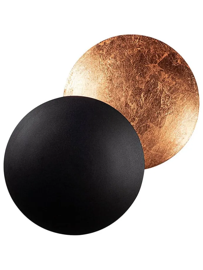 LED-Wandleuchte in Schwarz - (B)25 x (H)25 cm