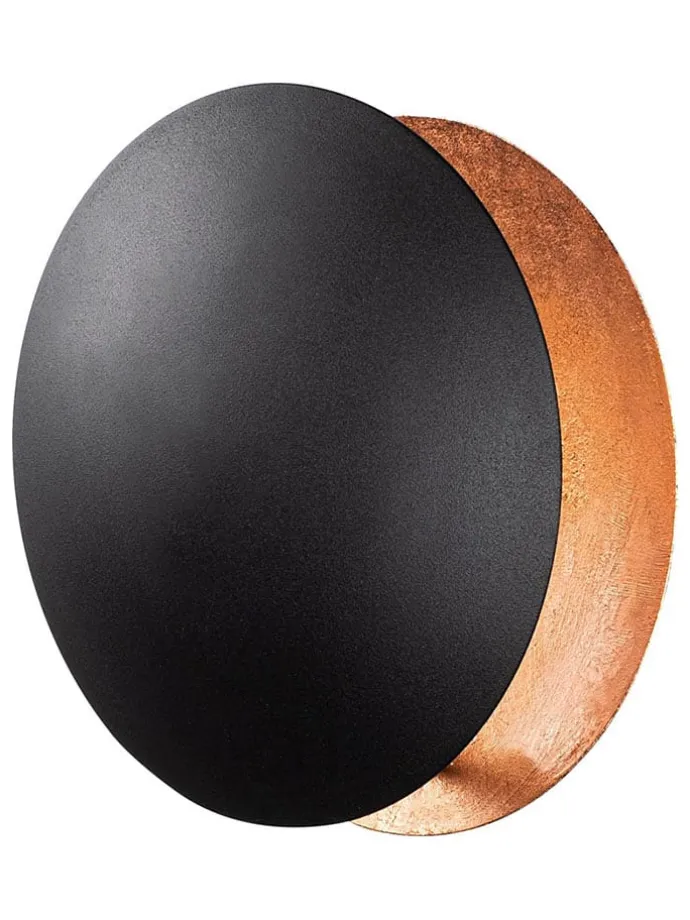 LED-Wandleuchte in Schwarz - (B)25 x (H)25 cm