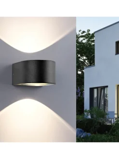 LED-Wandleuchte in Schwarz - (H)6,8 x Ø 11