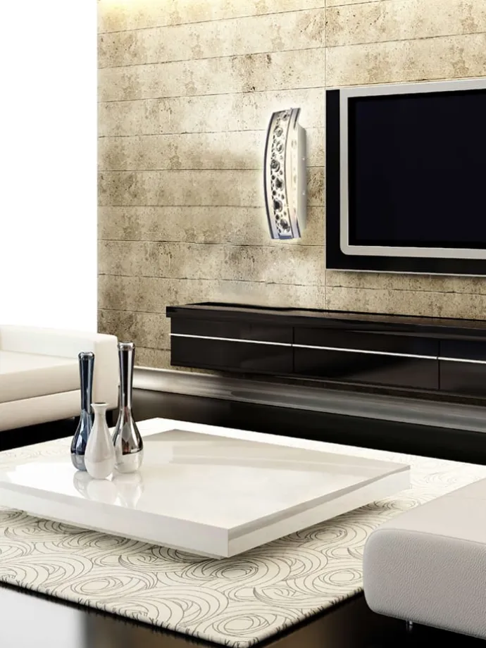 LED-Wandleuchte in Silber - EEK F (A bis G) - (B)35 x (H)12 cm