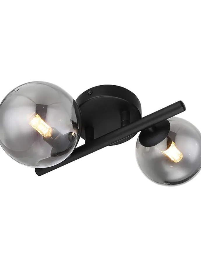 LED-Wandleuchte "Riha" in Schwarz - (L)24 x (B)25 x (H)12,5 cm