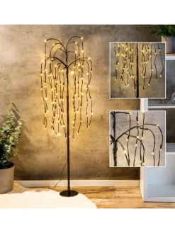 LED-Weidenbaum in Schwarz - (H)120 cm