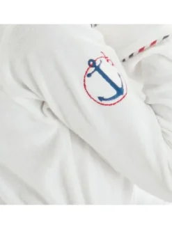 Leichtfrottier Bademantel mit Kapuze Meersburg in weiß