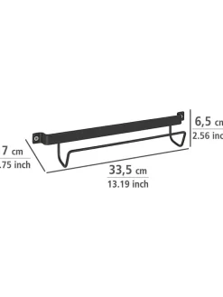 Leiterhalter in Schwarz - (B)33,5 x (H)6,5 x (T)7 cm