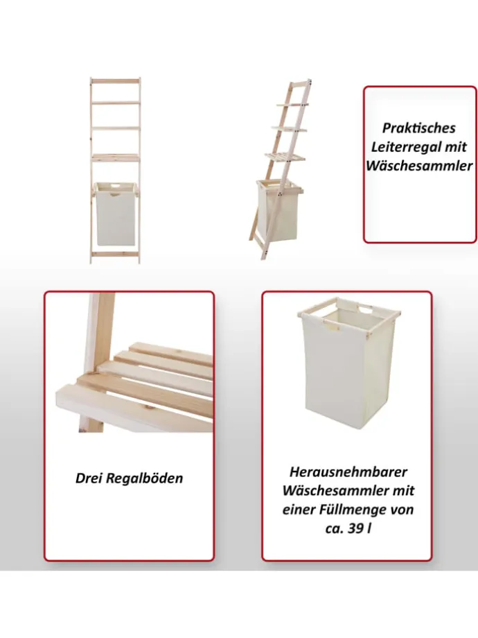 Leiterregal B59 mit Wäschesammler