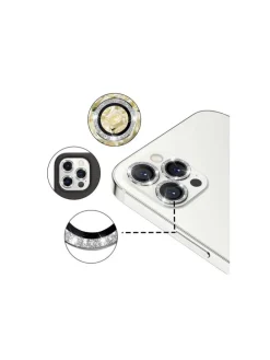 Lens Shield Glas Kameraglas für iPhone 16 Pro Max Schwarz Diamond in Schwarz