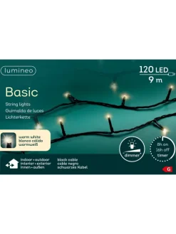 Lichterkette BASIC 120 LED 9 m, schwarzes Kabel in warm weiß