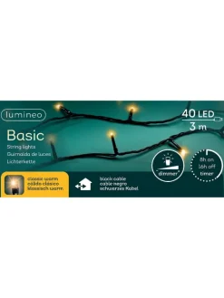 Lichterkette BASIC 40 LED 3 m, schwarzes Kabel, in klassisch warm