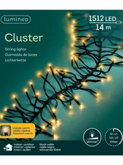 Lichterkette CLUSTER 1512 LED 14 m, schwarzes Kabel in klassisch warm