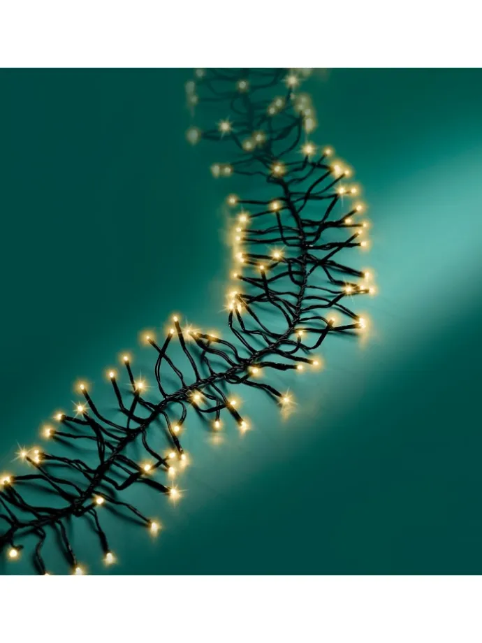 Lichterkette CLUSTER 1512 LED 14 m, schwarzes Kabel in Soft Gold