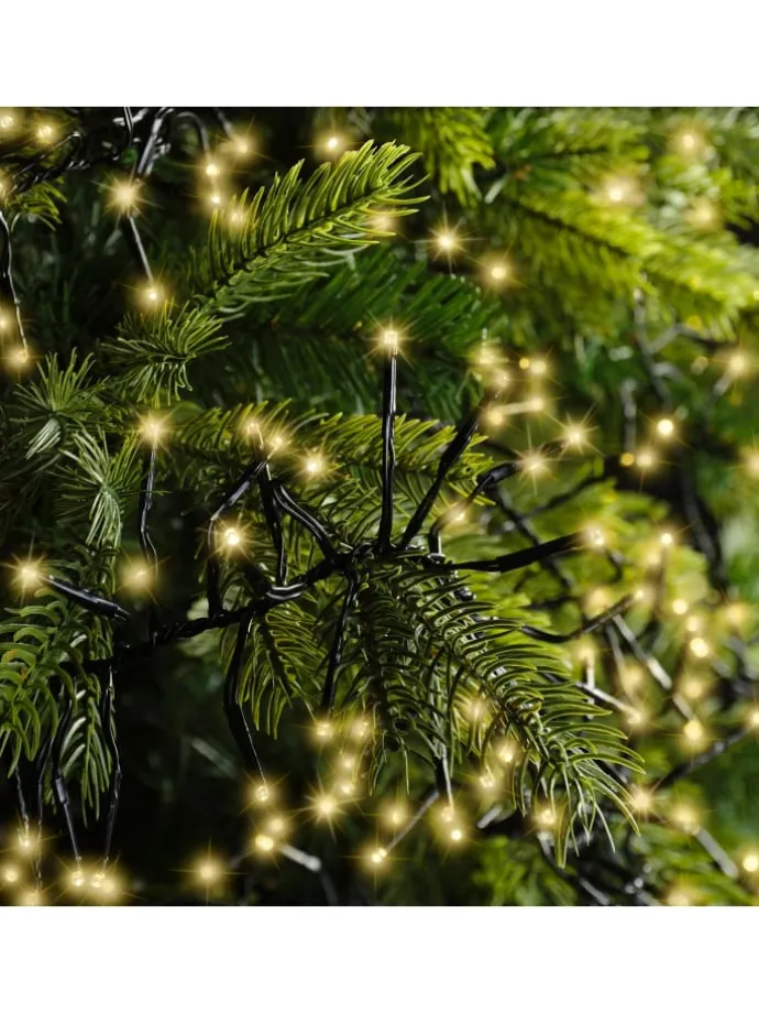 Lichterkette CLUSTER 1512 LED 14 m, schwarzes Kabel in Soft Gold