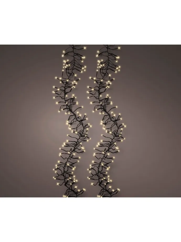 Lichterkette CLUSTER 1512 LED 14 m, schwarzes Kabel in Soft Gold