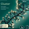 Lichterkette Cluster 1512 LED 14 m, schwarzes Kabel in warm weiß