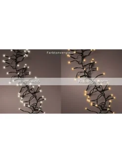 Lichterkette Cluster 1512 LED 14 m, schwarzes Kabel in warm weiß
