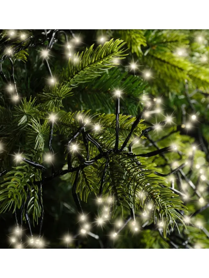 Lichterkette CLUSTER TWINKLE 768 LED 7 m, schwarzes Kabel in warm weiß