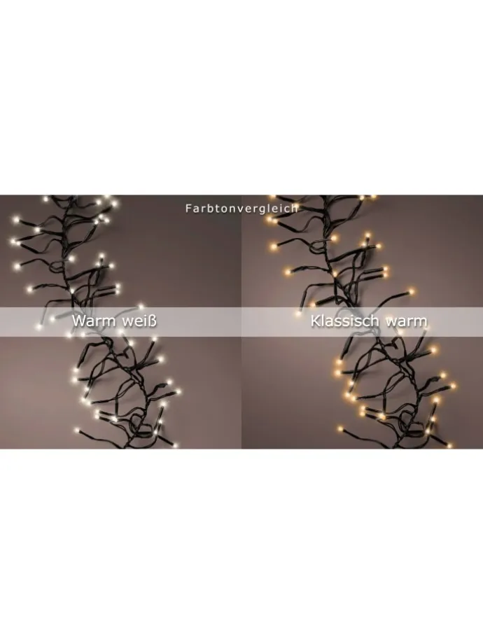 Lichterkette CLUSTER TWINKLE 768 LED 7 m, schwarzes Kabel in warm weiß