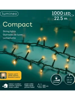 Lichterkette COMPACT 1000 LED 22,5 m, grünes Kabel in klassisch warm