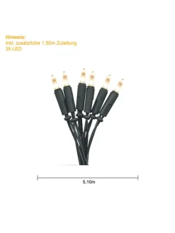 Lichterkette ,P-LED Indoor', grün, 35 P-LEDs, 5m