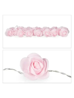 Lichterkette Rosen in Rosa - (L)3,3 m
