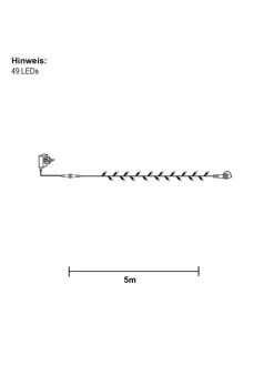 Lichterkette ,START', System 24, 49 LEDs, mit Trafo, warmweiß, 5m, 1W