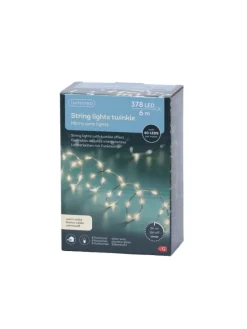 Lichterkette STRING LIGHTS TWINKLE 378 LED 6 m Silberdraht in warm weiß