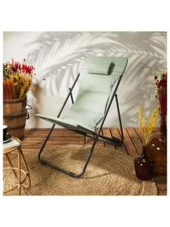 Liegestuhl "Corfou" in Khaki - (B)55 x (H)89 x (T)81 cm