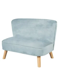 Lil Sofa' Kindercouch, bequem, Holzfüße & Samtstoff Sky/Hellblau