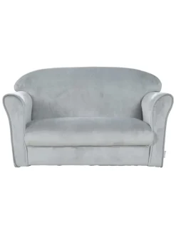 Lil Sofa' Kindercouch mit Armlehnen, Samtstoff Silbergrau