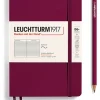 Liniertes Notizbuch in Bordeaux - B6+