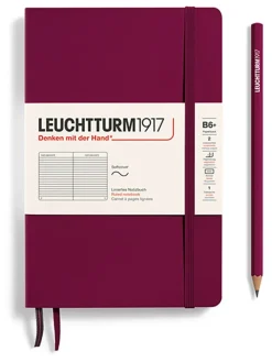 Liniertes Notizbuch in Bordeaux - B6+