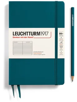 Liniertes Notizbuch in Petrol - B6+