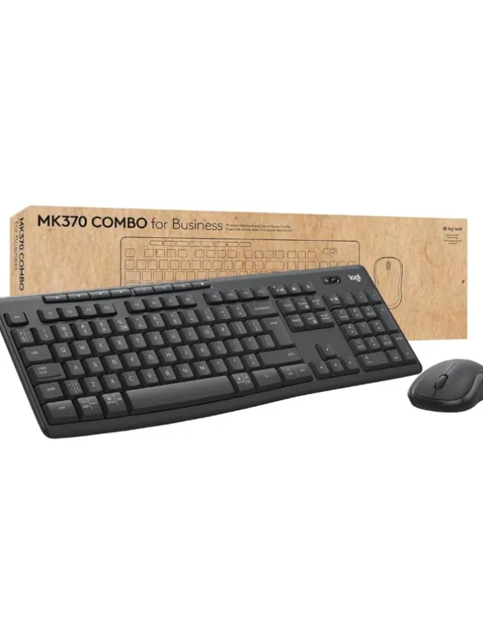 Logitech Kabelloses Tastatur-Maus-Set MK370 Reichweite bis 10 m in Schwarz