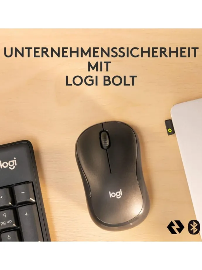 Logitech Kabelloses Tastatur-Maus-Set MK370 Reichweite bis 10 m in Schwarz